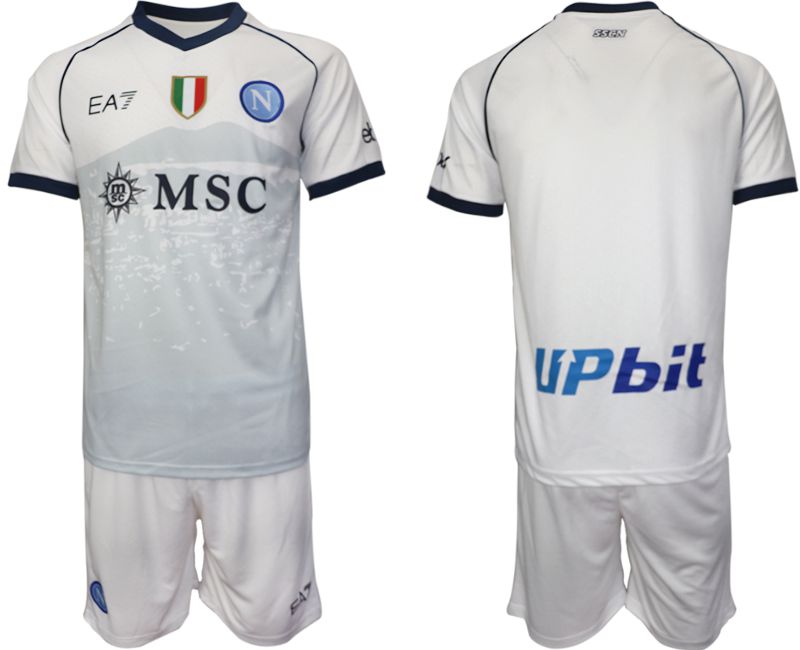 Men 2023-2024 Club SSC Napoli away blank White Soccer Jersey->other club jersey->Soccer Club Jersey
